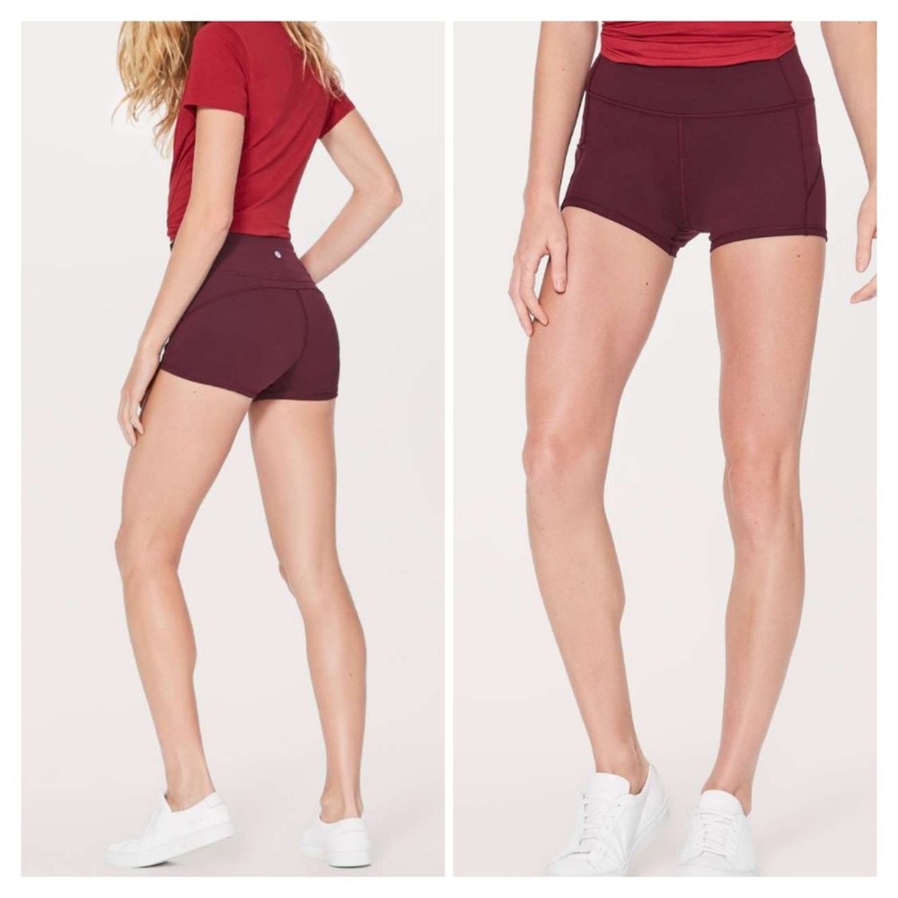 lululemon athletica Women's Athletic Shorts in Burgundy